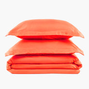 Hot Coral Duvet Cover Set