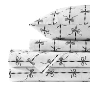 Midnight Black Ribbons and Bows Sheet Set - PRESALE EVENT