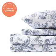 French Blue Floral Toile Sheet Set - PRESALE EVENT