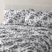 Midnight Black Floral Toile Sheet Set - PRESALE EVENT