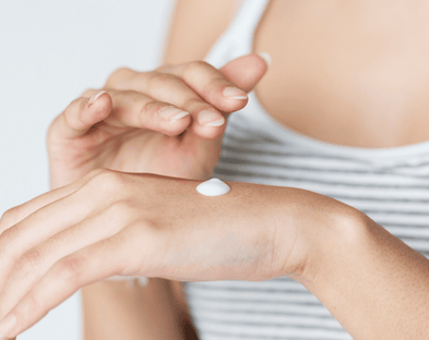 A person suffering from Eczema uses cream.