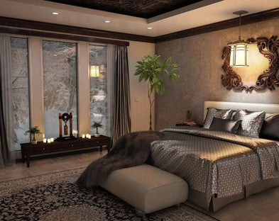 A cozy bedroom in the winter.