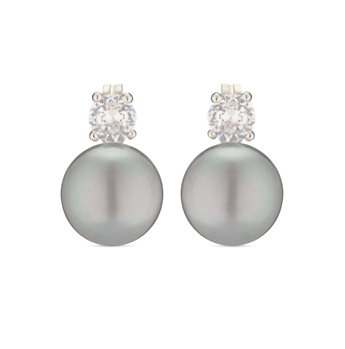 Pretty As A Peach Classic Freshwater Pearl and CZ Drop Earrings