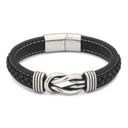 PeachPower Men's Leather Love Knot Bracelet
