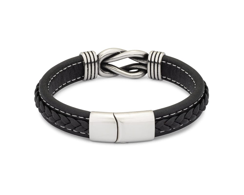 PeachPower Men's Leather Love Knot Bracelet