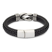 PeachPower Men's Leather Love Knot Bracelet