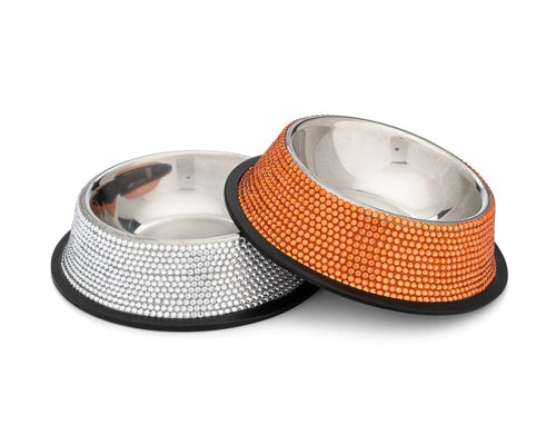 PeachSkinPets Bling Bowl (Clear Crystals)