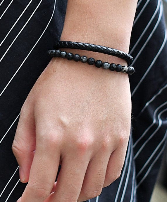 PeachPower Spectrolite and Lava Stone Bracelet