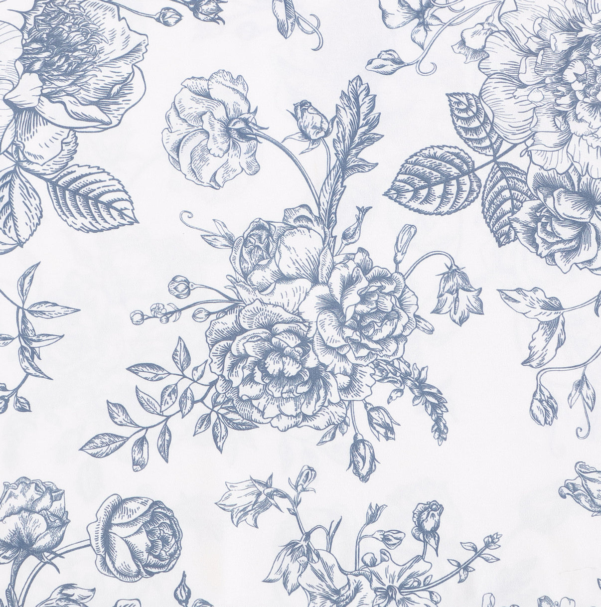 French Blue Floral Toile Pillowcase Set
