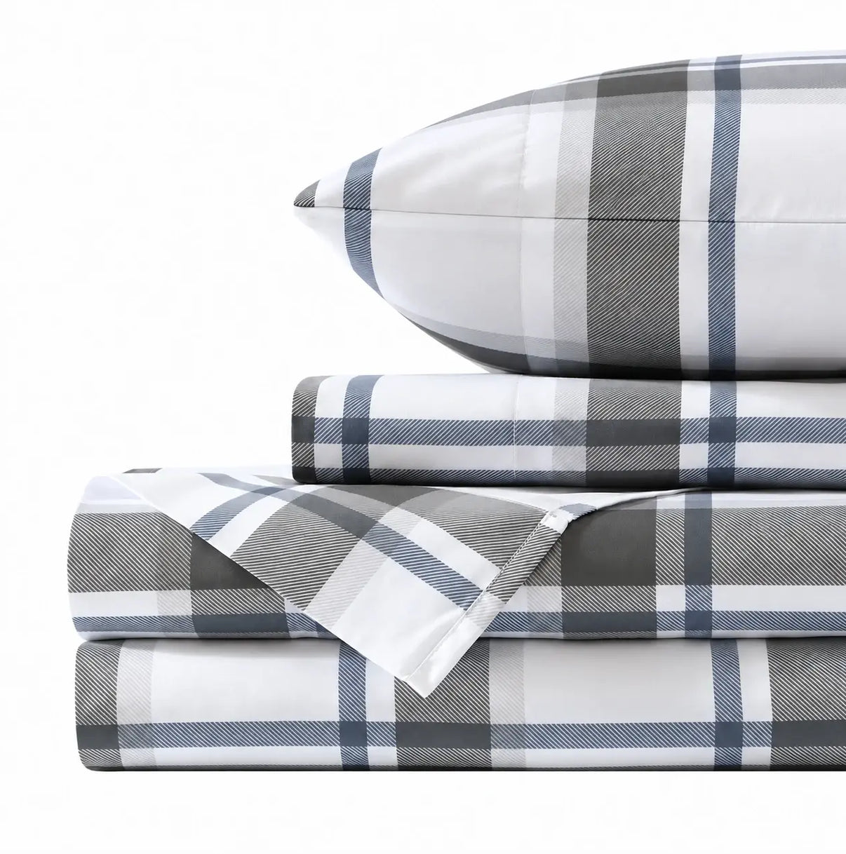 French Blue Plaid Sheet Set
