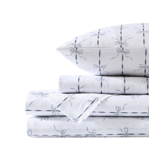 French Blue Ribbons and Bows Sheet Set - PRESALE EVENT
