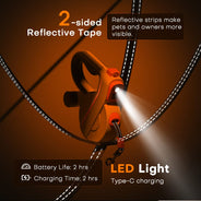 PeachSkinPets Retractable LED Light Up Pet Leash