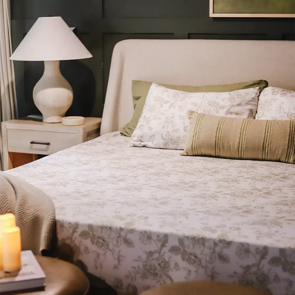 Sage Green Floral Toile Sheet Set – The Original PeachSkinSheets®
