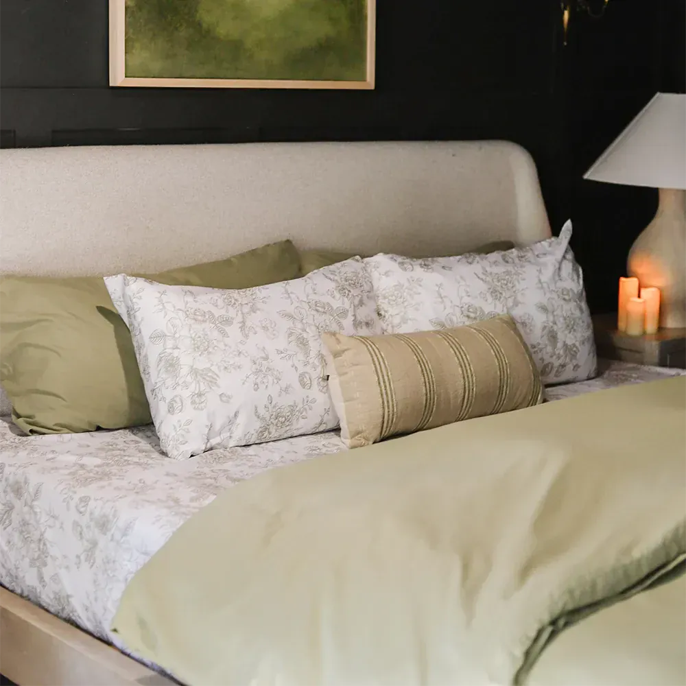 Sage Green Floral Toile Sheet Set - PRESALE EVENT