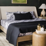 Midnight Black Floral Toile Sheet Set - PRESALE EVENT