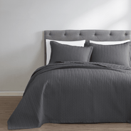 Graphite Gray Oversized Quilt Set