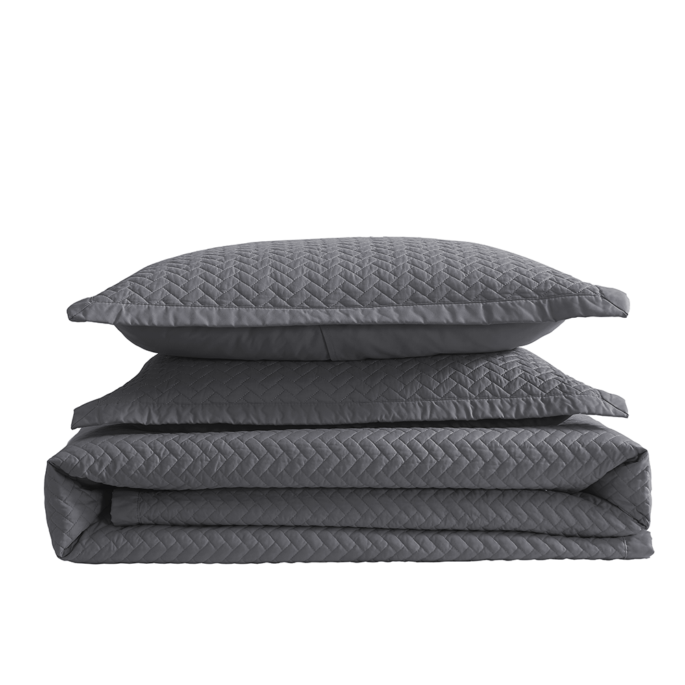 Graphite Gray Oversized Quilt Set