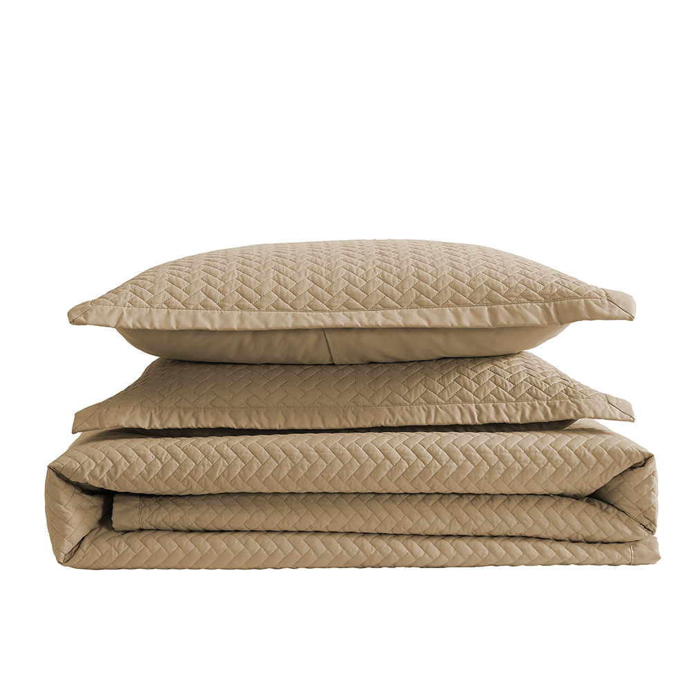 Light Mocha Oversized Quilt Set