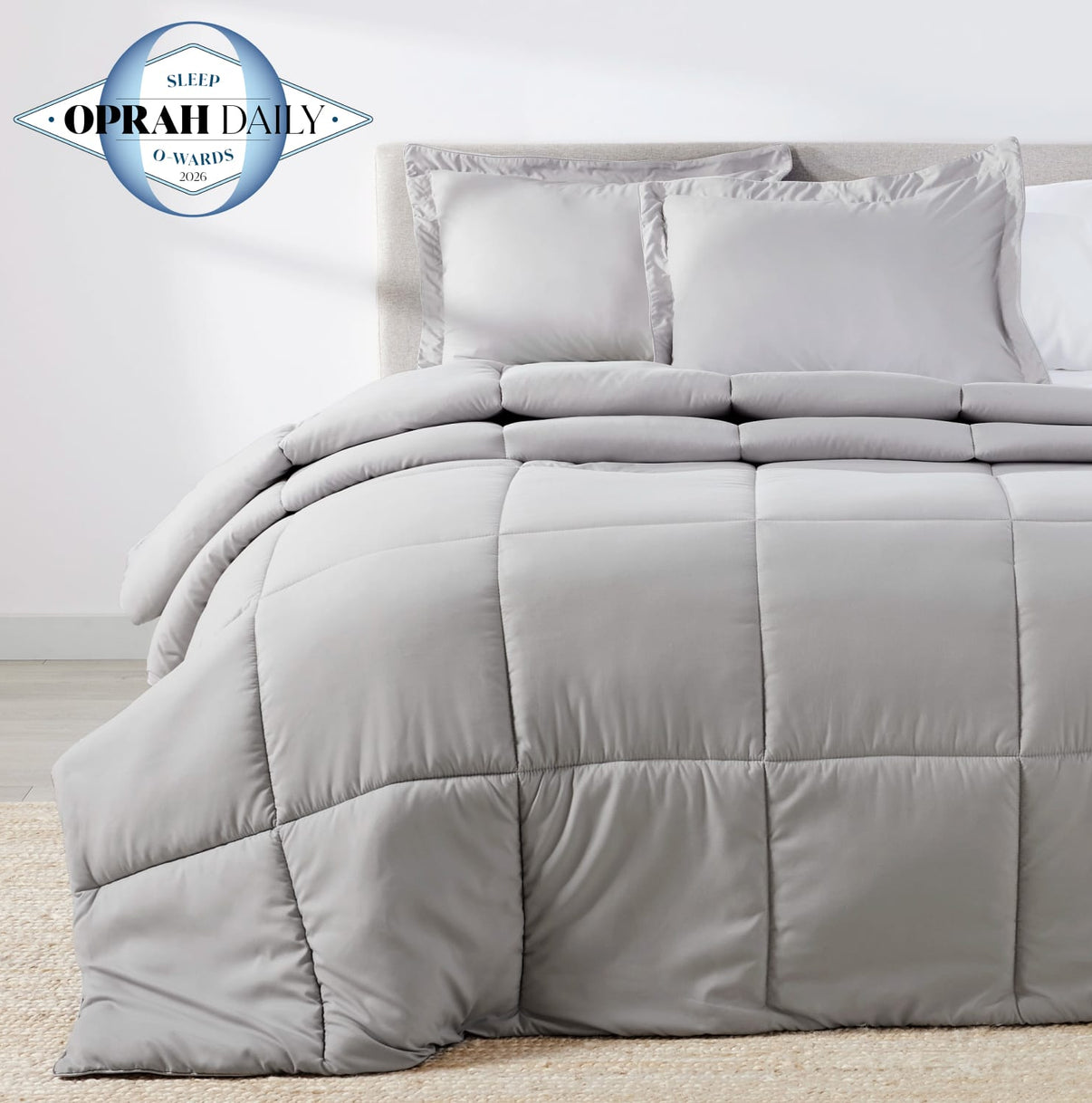 Brushed Silver Oversized Comforter Set