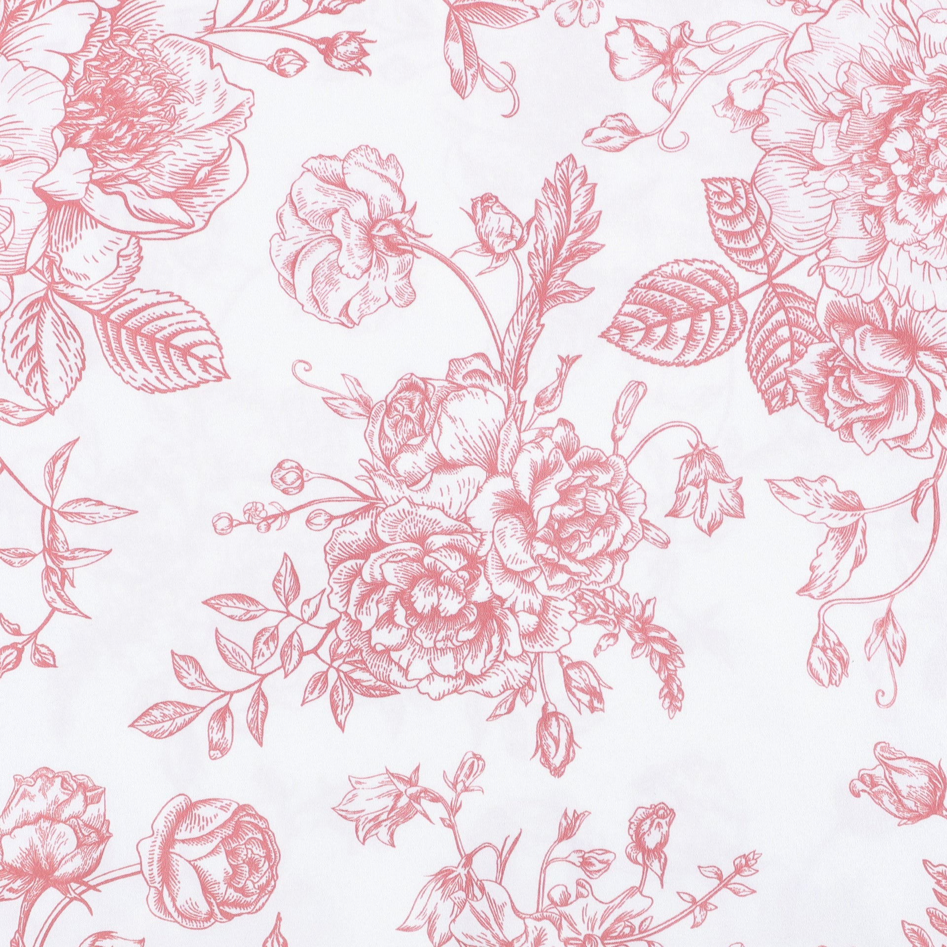 Retro Rose Floral Toile Pillowcase Set