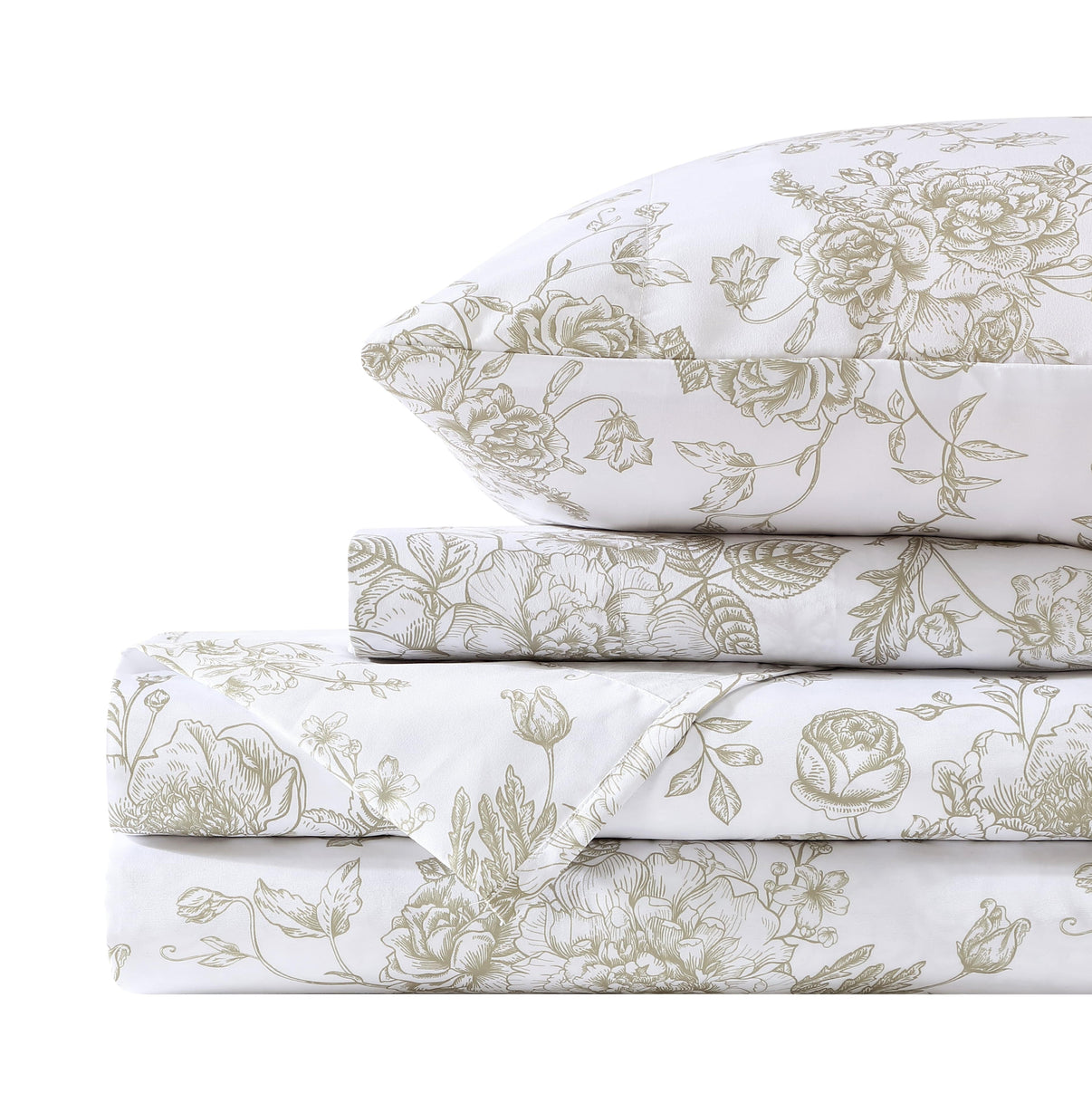Sage Green Floral Toile Sheet Set - PRESALE EVENT