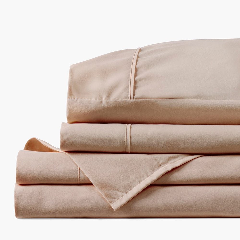 PeachSkinSheets Toasted Marshmallow Sheet Set - 1500tc Level of Softness -  Extra Soft Cooling Sheets for Hot Sleepers and Night Sweats - Queen Size