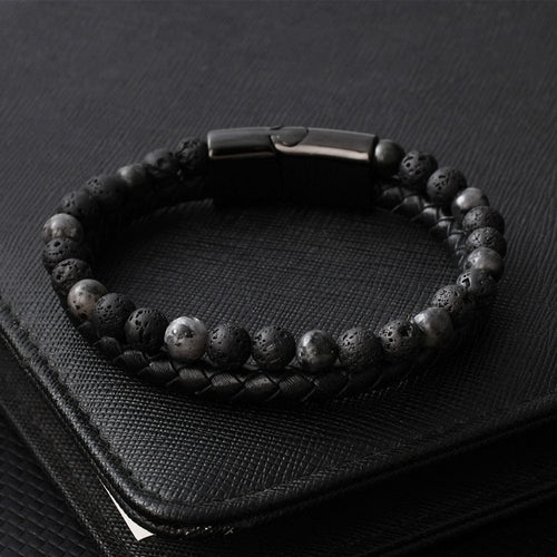 PeachPower Spectrolite and Lava Stone Bracelet alternate