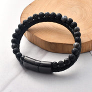 PeachPower Spectrolite and Lava Stone Bracelet