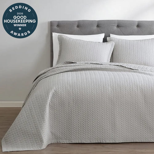 Brushed Silver Oversized Quilt Set