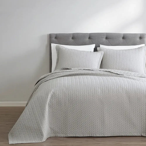 Brushed Silver Oversized Quilt Set - PRESALE EVENT