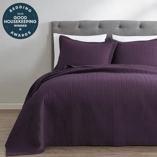 Eggplant Oversized Quilt Set