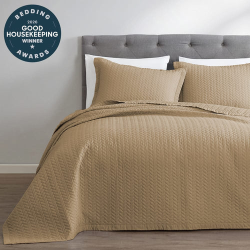 Light Mocha Oversized Quilt Set