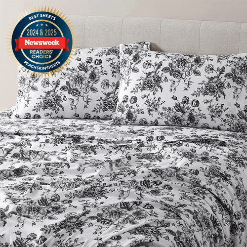 Midnight Black Floral Toile Sheet Set - PRESALE EVENT alternate