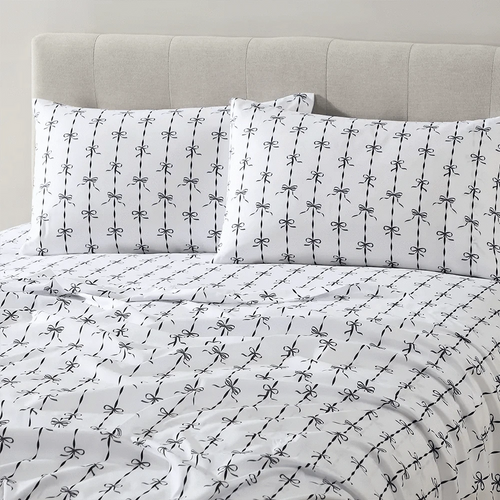 Midnight Black Ribbons and Bows Sheet Set - PRESALE EVENT alternate