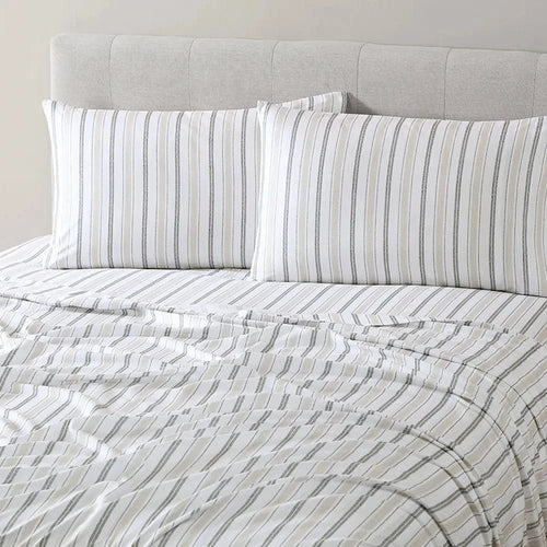 Neutral Twill Stripe Sheet Set - PRESALE EVENT alternate