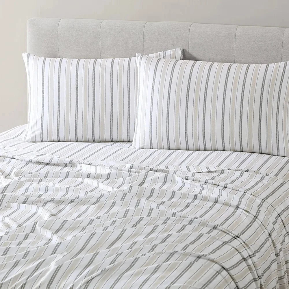 Neutral Twill Stripe Sheet Set - PRESALE EVENT