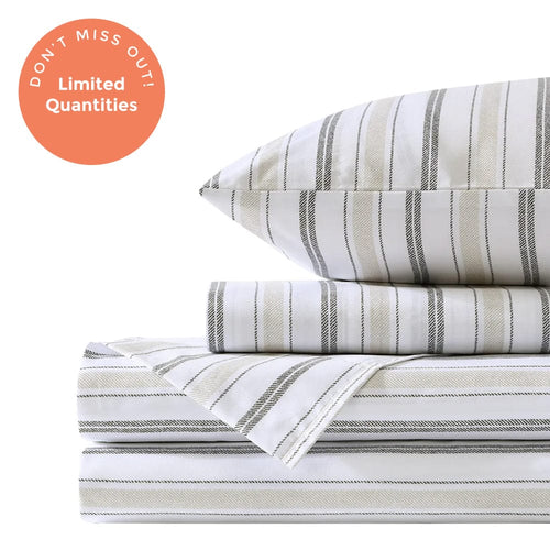 Neutral Twill Stripe Sheet Set - PRESALE EVENT
