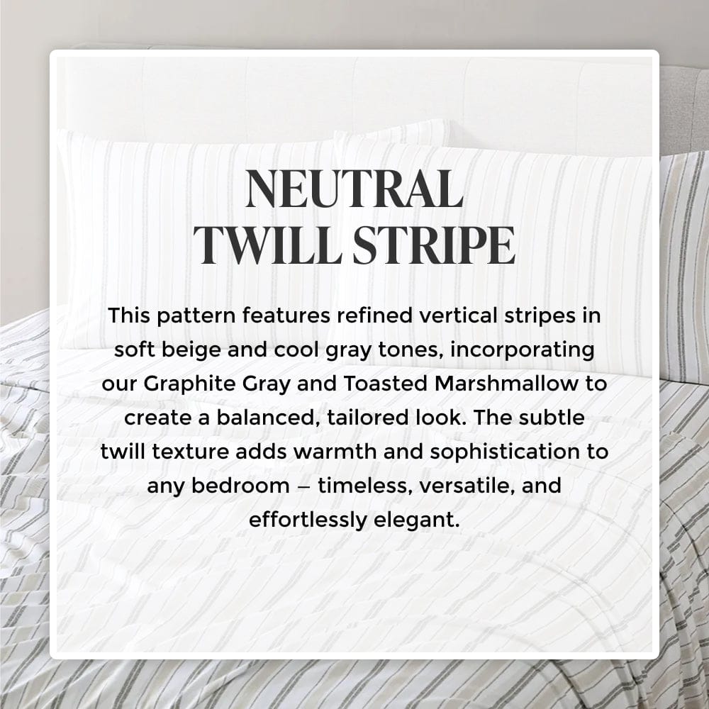 Neutral Twill Stripe Sheet Set - PRESALE EVENT