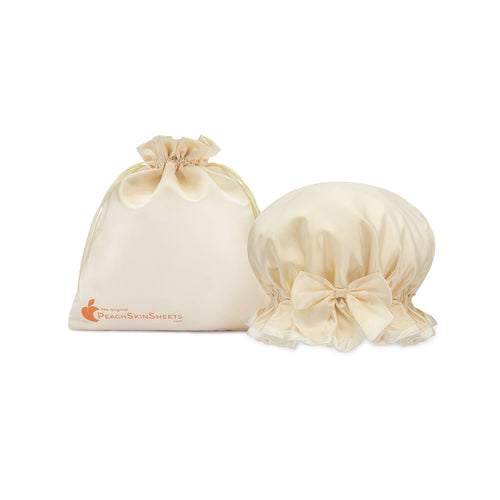 Pretty As A Peach Satin Shower Bonnet Set alternate