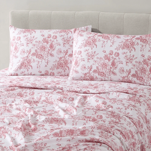 Retro Rose Floral Toile Sheet Set - PRESALE EVENT alternate