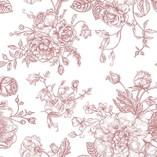 Retro Rose Floral Toile